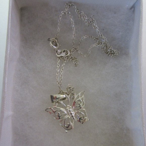 Sterling Filagree Butterfly Necklace - Picture 1 of 4